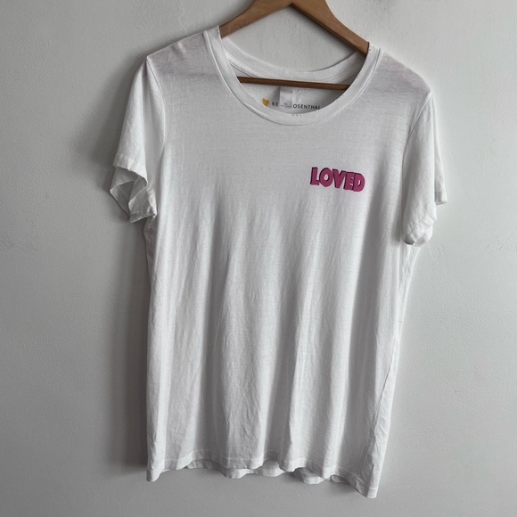 Kerri Rosenthal White Distressed Short Sleeve Top - Picture 1 of 5